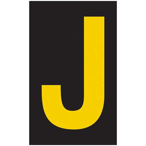 Letter J Reflective Label Yellow On Black 2 Sizes Cs858591