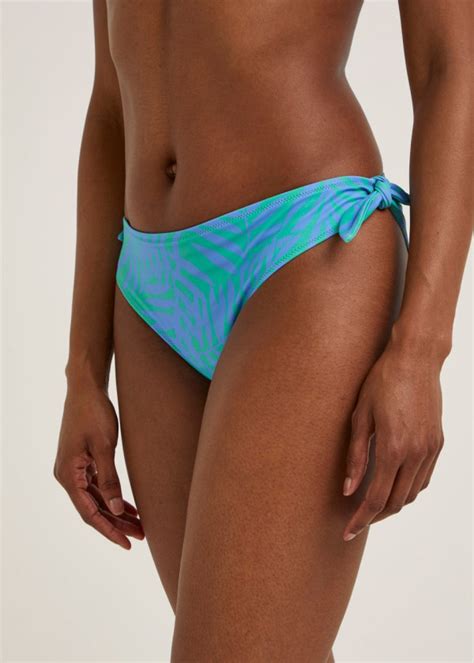 Multicoloured Palm Print Twist Bikini Bottoms Bikini Bottoms