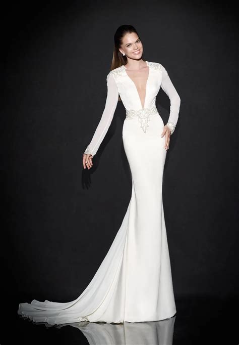 Aliexpress Buy White Mermaid Evening Dress Long Sleeve Women