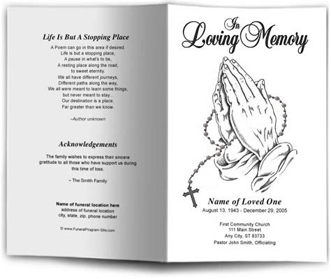 Prayer Funeral Program Template Diy Funeral Programs Funeral Program Site Funeral Programs