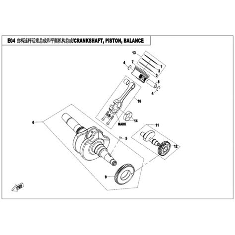 Vue Eclatee Piece Vilebrequin Piston Bielle Cfmoto Cforce Court T