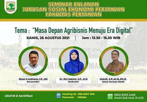 Pamflet Seminar Bulanan Jurusan Sosial Ekonomi Pertanian Document Repository Universitas Andalas