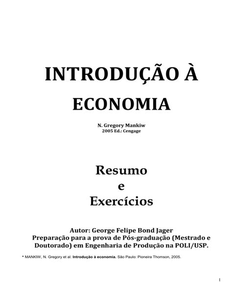 INTRODUCAO A ECONOMIA N Gregory Mankiw