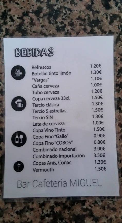 Menu At Cafeter A Miguel C Rdoba