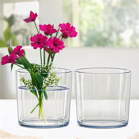 Jacobson Abs Clear Plastic Cylinder Flower Vases