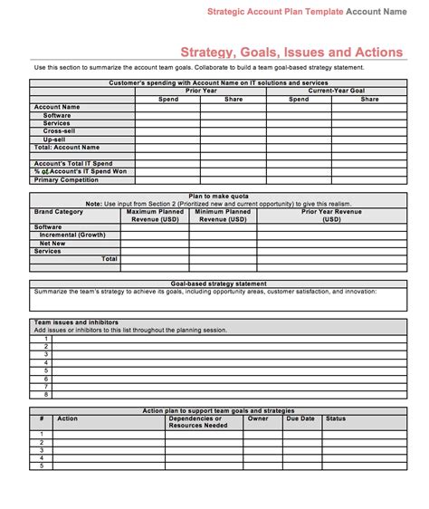 Strategic Account Plan Template | Download at Four Quadrant