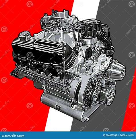 Racing Car Engine Stock Vector Illustration Of Race