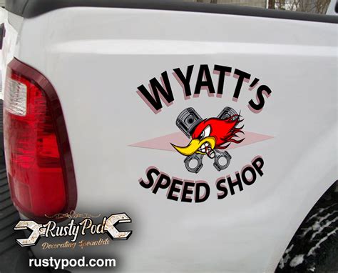 Personalized Hot Rod Bird And Crossing Piston Sticker Rustypod Store
