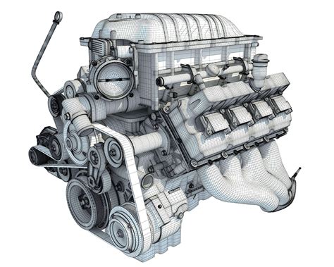 Dodge Supercharged Hemi V8 Engine 3d Model By 3d Horse