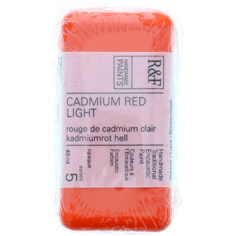 R F Handmade Paints Encaustic Paint Cake Ml Cadmium Red Light