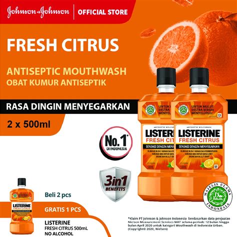 Jual Buy Free Listerine Fresh Citrus Antiseptic Mouthwash Obat