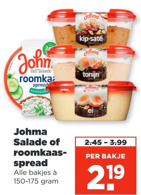 Johma Salade Of Roomkaas Spread Aanbieding Bij Plus