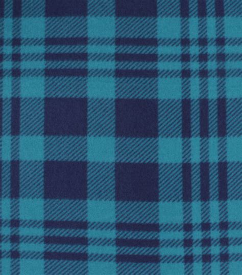 Blizzard Fleece Fabric Teal And Navy Luke Plaid Joann