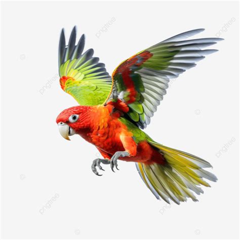 Parrot Flying Isolated On Transparent Background Macaw Parrot Bird