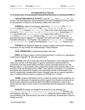 Fillable Online Dec Ny Environmental Notice Sample Environmental