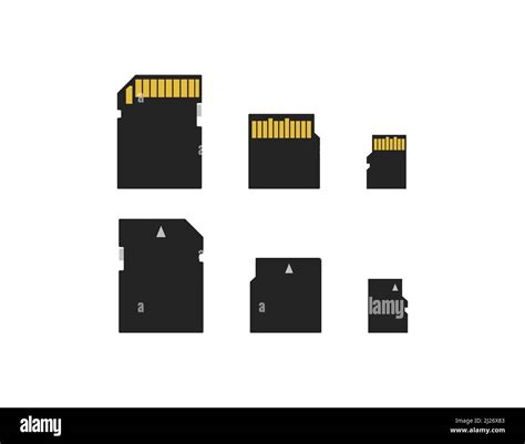 Memory Cards Isolated Vector Set Of Digital Storage Cards On White