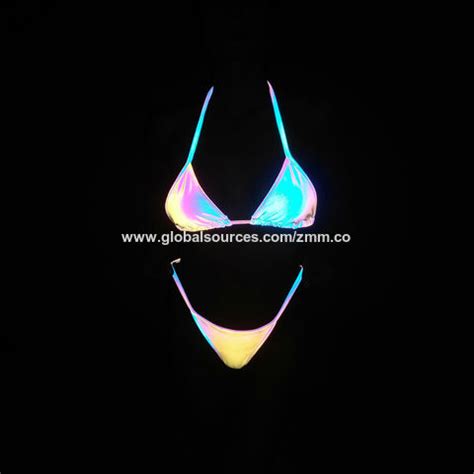 Hong Kong Sar Reflective Fabric Sexy Bikini Triangle Shape Set Swimsuit On Global Sources