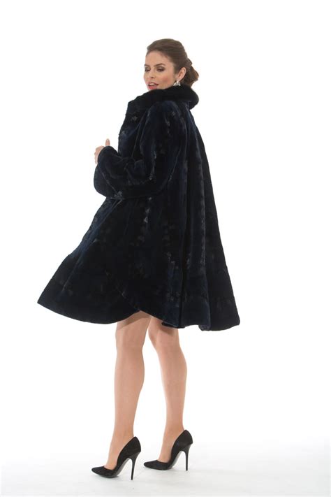 Navy Sheared Mink Swing Coat Swing In Mink Madison Avenue Mall Furs