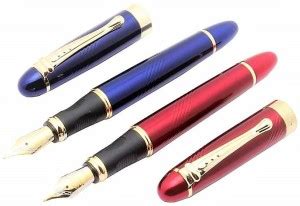 Gold Leaf X 450 Jinhao Luxury Spiral Red Blue Fountain Pen Stylish