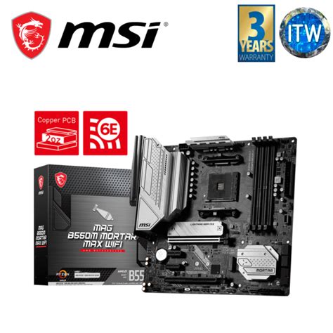 Itw Msi Mag B550m Mortar Max Wifi Micro Atx Am4 Ddr4 Motherboard Lazada Ph