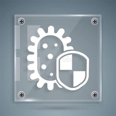 White Shield Protecting From Virus Germs And Bacteria Icon Isolated On