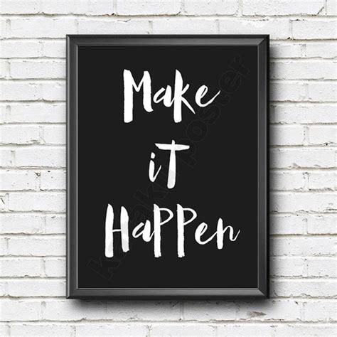 Jual Hiasan Dinding Inspiratif Make It Happen Poster Tipografi Di