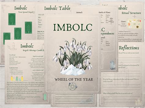 Imbolc Printable Guide Antique Style Wheel Of The Year Grimoire Pages