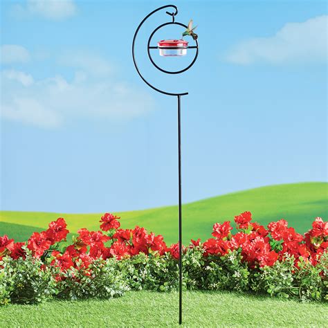 Arlmont Co Haim Outdoor 5 Oz Hummingbird Feeder Metal Garden Stake