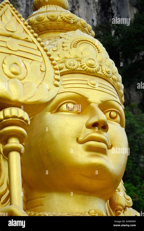 Lord Murugan Statue At The Entrance To Batu Caves Near Kuala Lumpur