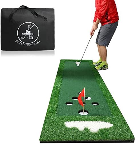 SPRAWL Golf Pong Game Set Putting Mat Indoor & Outdoor Golf Putters ...