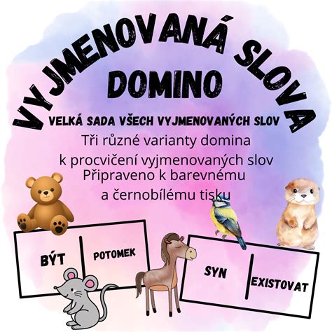 Vyjmenovan Slova Domino Velk Sada Esk Jazyk U Itel U Itel M Cz