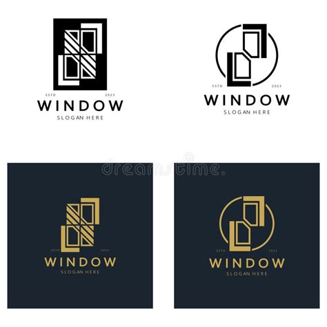 Simple Window Logo Design For Interior Construction Architecture