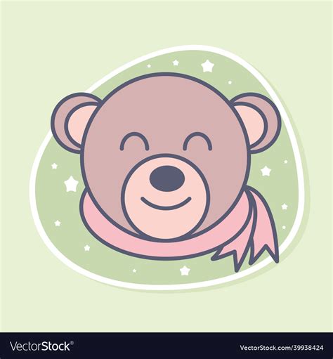 Cute face bear Royalty Free Vector Image - VectorStock