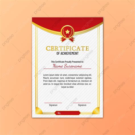 Certificado De Premio Con Marco De Retrato Rojo Y Dorado Descarga