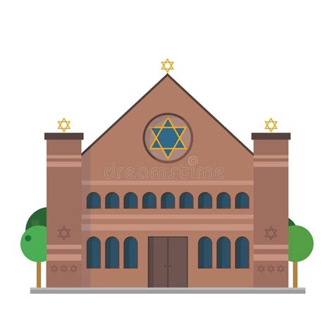 Cute Cartoon Vector Illustration Of A Synagogue Stock Vector