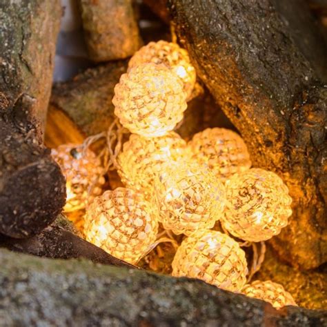 Snow Pine Cone Led String Lights Harrod Horticultural