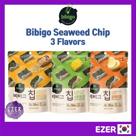 Bibigo Seaweed Chip 40g 3 Flavors Original Sweet Corn Potato