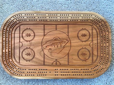 Minnesota Wild Hockey Cribbage Board Hockey Cribbage Coaches T