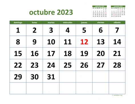 Calendario 2023 Fechas Importantes Octubre Imagesee Riset