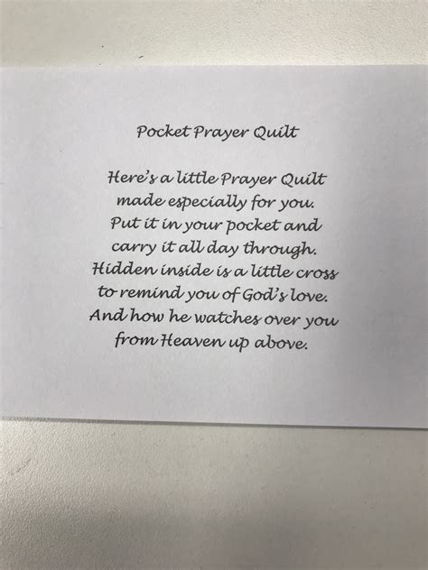 Pocket Prayer Quilt Poem Printable - Printable Word Searches