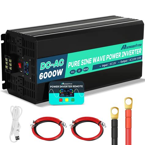 6000W Pure Sine Wave Inverter 12V DC To 110V AC With Wireless Remote