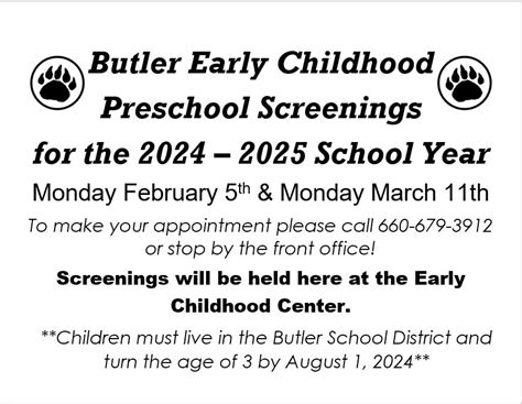Mid America Live Butler Early Childhood Preschool Screenings