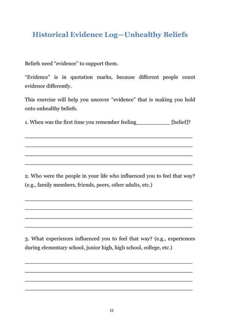 Positive Self Talk Worksheets Writing Therapy Couples Therapy