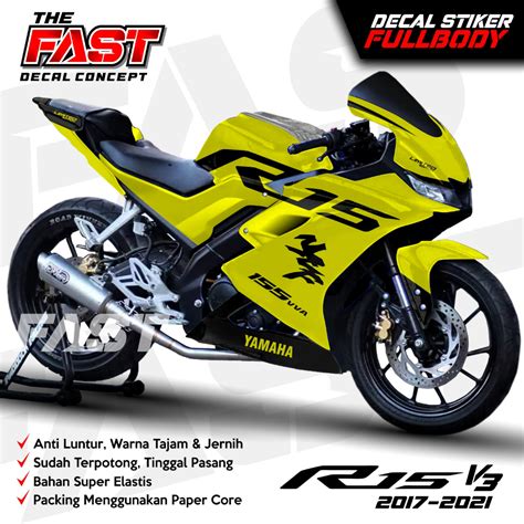 Decal R15 V3 Sticker Striping Decal Yamaha R15 V3 Full Dashboard Latest