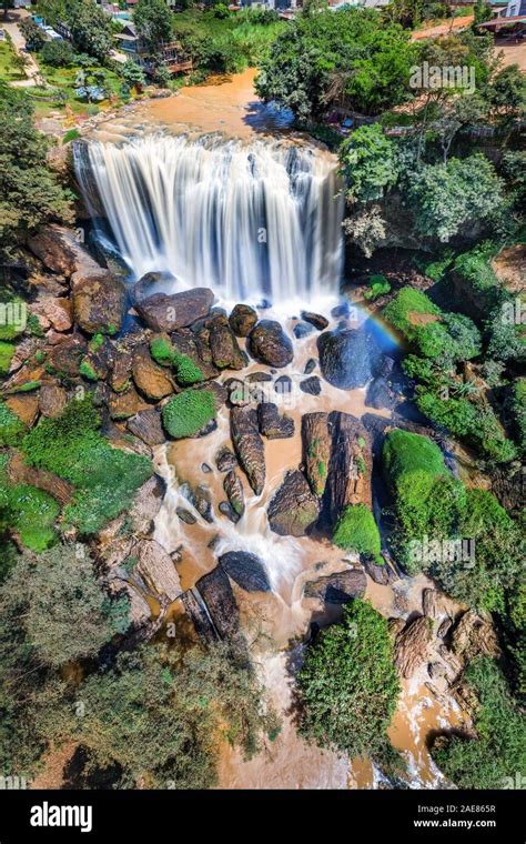 Royalty high quality free stock image aerial view of Voi waterfall or ...