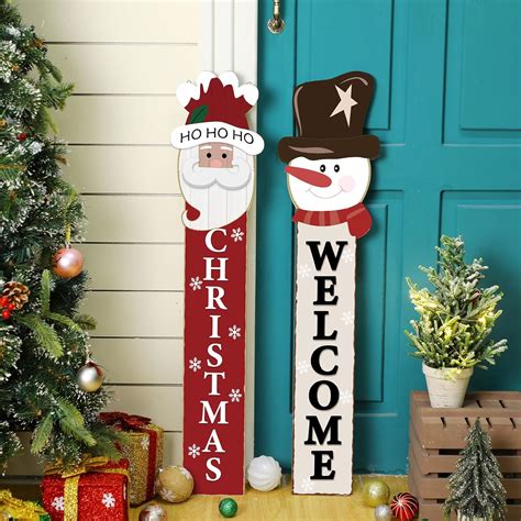 Amazon Barydat 2 Pieces 35 Christmas Snowman Wooden Porch Sign