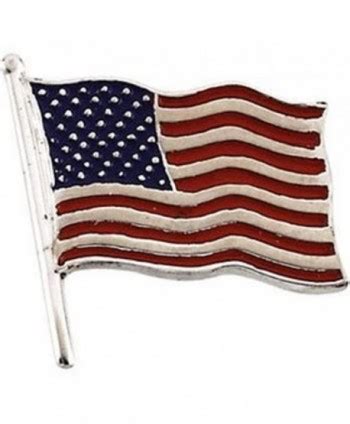 USA Flag Lapel Pin .925 Sterling Silver Large - CW1164VFDDP