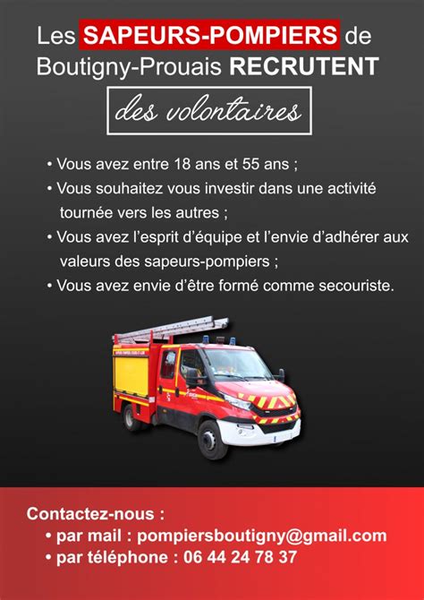 Les Sapeurs Pompiers Recrutent Mairie De Boutigny Prouais