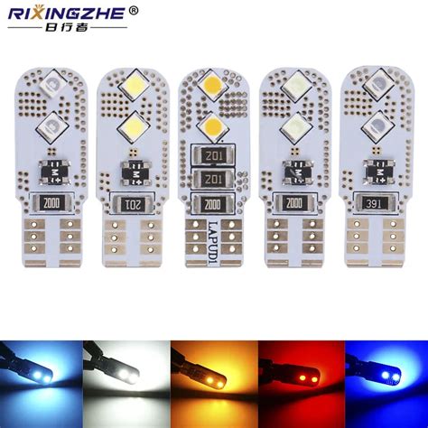 RXZ 2pcs Canbus 3030 T10 LED 4LEDS W5W LED 인테리어 플레이트 라이트 자동차 독서 조명 전구