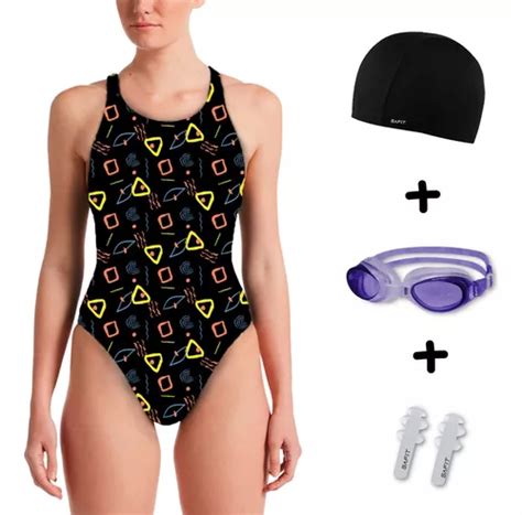 Combo Malla Natacion Antiparra Gorro Tela Resiste Cloro Env O Gratis